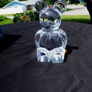Fantastic Large Orrefors  Sweden Glass Bear paperweight